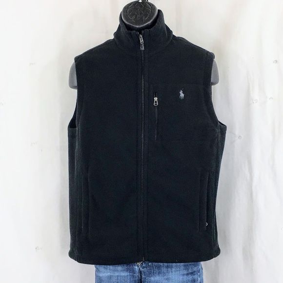 Polo Ralph Lauren Other - Polo Ralph Lauren Vest Mens Performance Fleece Black Full Zip Size M